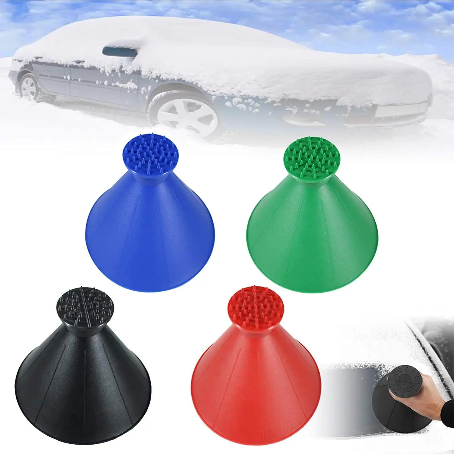

Ice Scraper Car Magic Window Windshield Snow shovels Car Shaped Funnel Snow Remover Deicer Cone Deicing Tool