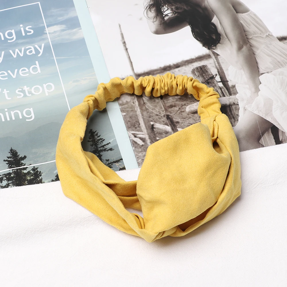 Эластичный узлом спортивная повязка на голову модные замшевые Нескользящие