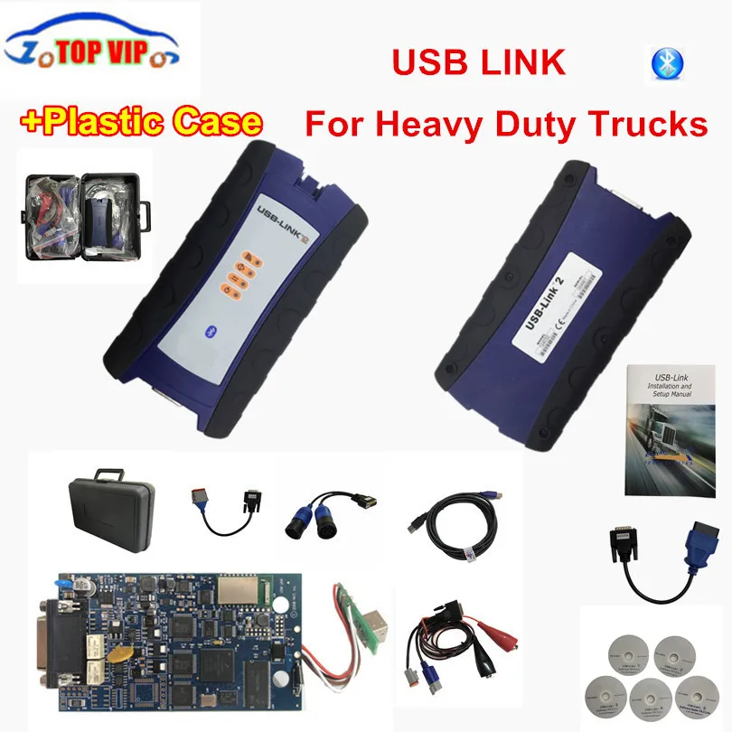DHL USB ссылка Новое поступление Авто тяжелых грузовиков Bluetooth OBD диагностический инструмент для грузовиков с чехол для переноски
