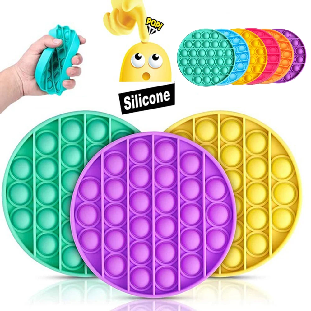 

Anti-stress Fidget Toys Reliver Stress Push Pop Bubble Sensory Toy Autism Needs Round Squishy Reliever Pops It Adult Child Gift