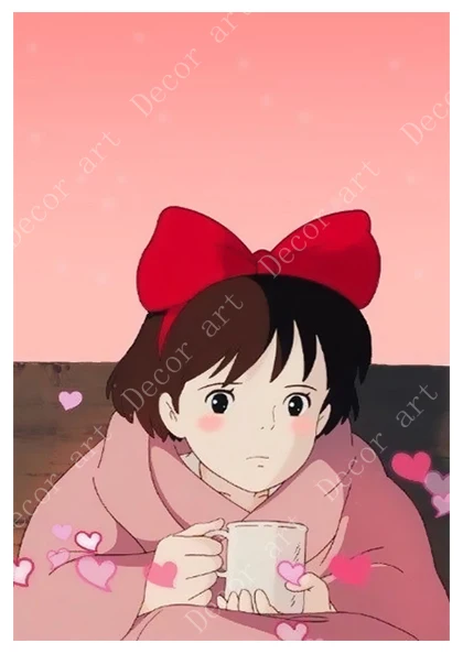 Мультяшный Кики служба доставки Япония Хаяо Миядзаки Аниме Холст Живопись