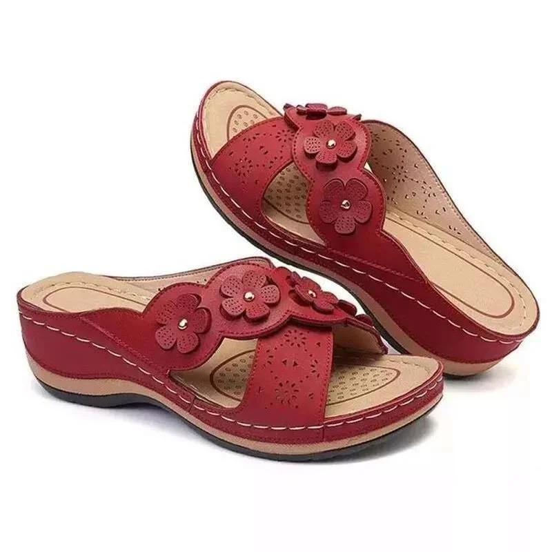 

comemore 2021 Women Summer Slippers 2021 Woman Flower Wedges Women's Comfortable Ladies Casual Female Beach Shoes Slides Sandals