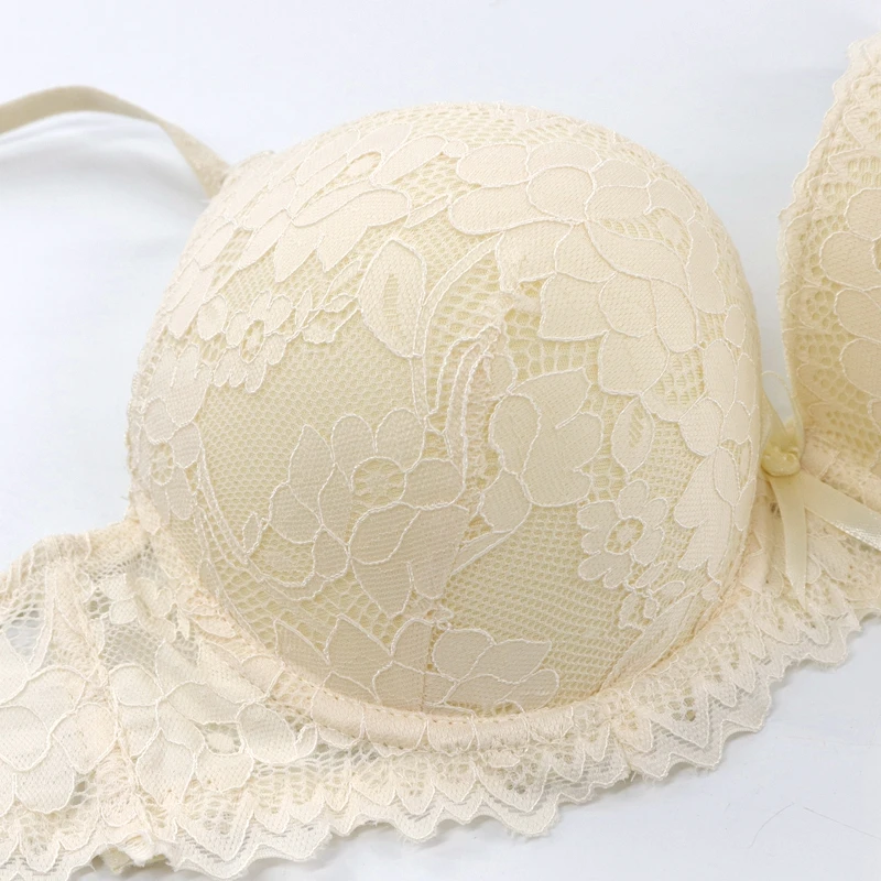 Plusgalpret Sexy ABCD Cup Bras for Women Floral Lace Embroidery Bra Push Up Underwired Bh Intimates Female Underwear
