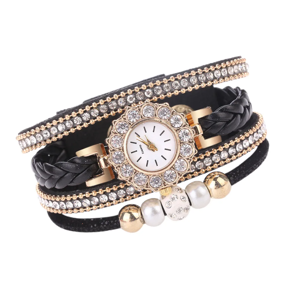 

Women Watches Fashion Vintage Weave Wrap Quartz Wrist Watch Bracelet For Ladies Quartz Wrist Watches for Kinds Girls Gifts Relog