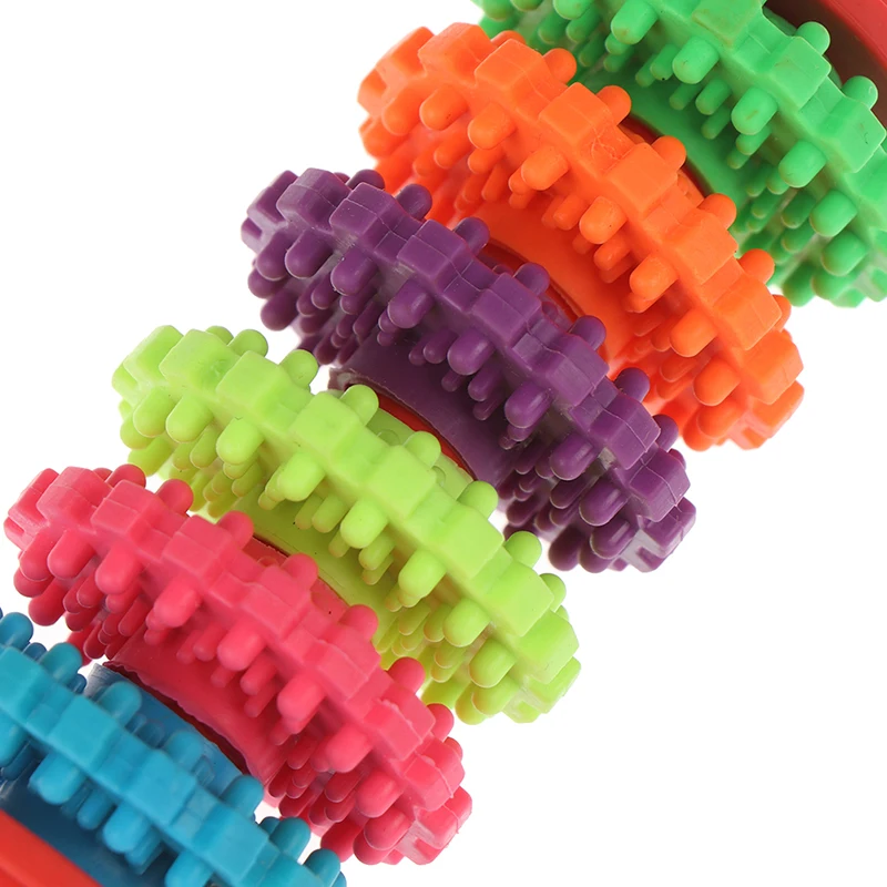 1 x красочная резиновая Собака Щенок жевательная игрушка для зубов прорезывание