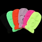 Балаклава Лыжная маска вязаная маска для лица зимняя Полнолицевая маска для зимних видов спорта на открытом воздухе CS шапка велосипедная Бандана с тремя отверстиями для велосипеда