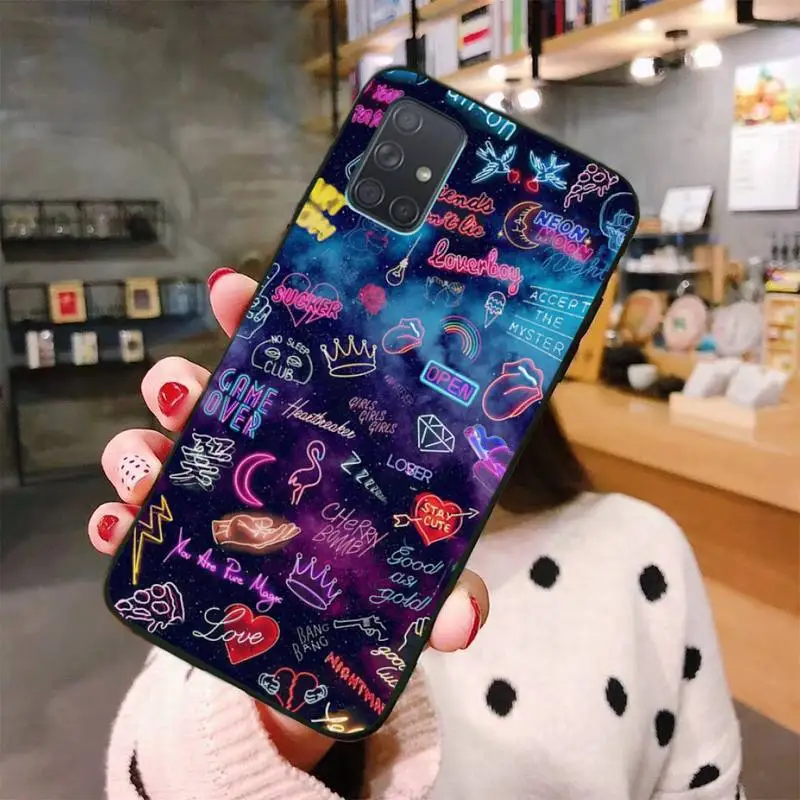 CUTEWANAN неоновый свет Любовь ТПУ чехлы для мобильного телефона из мягкого силикона