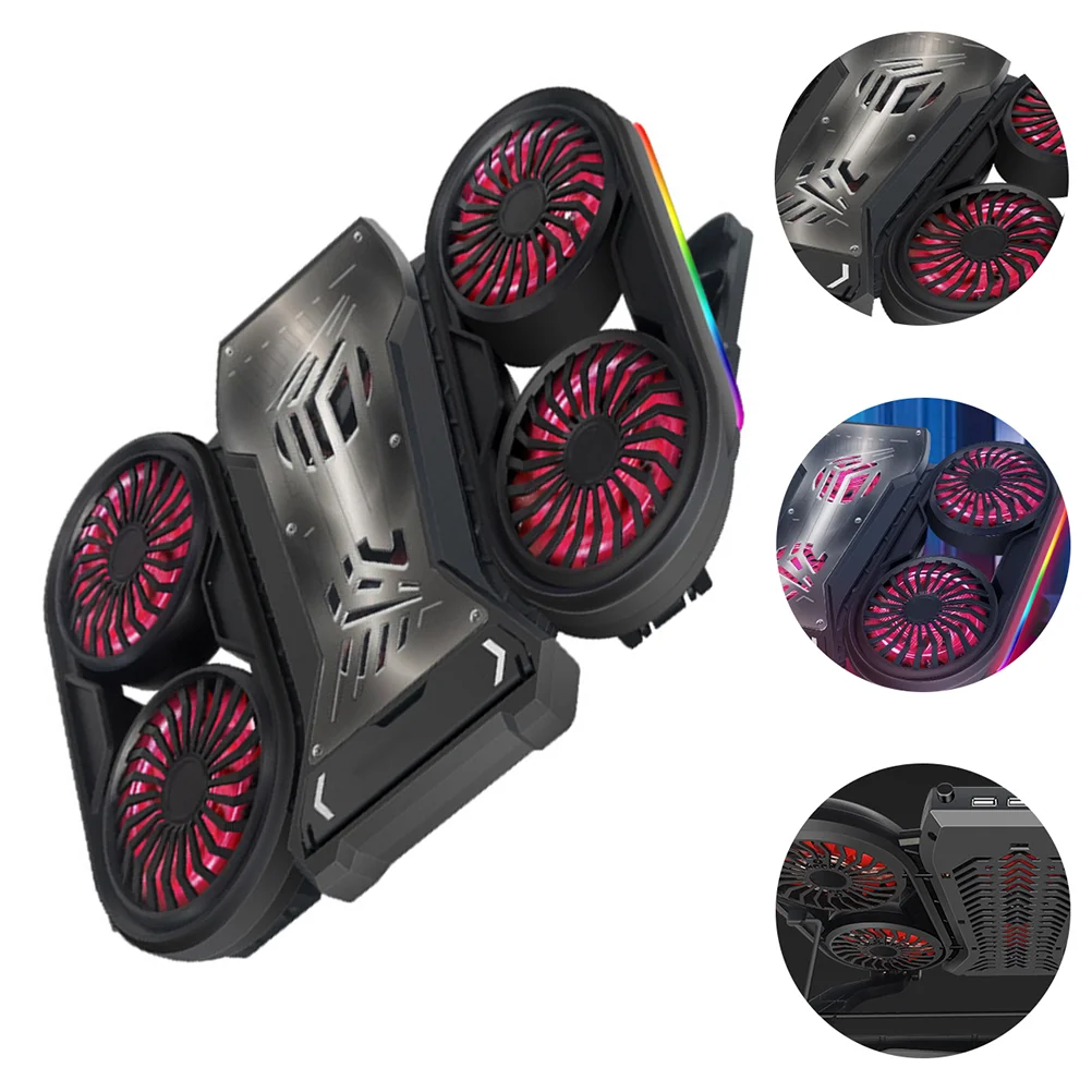 

Notebook Cooler Laptop Fan Cooler Colorful Lighting Bracket for Gaming Working