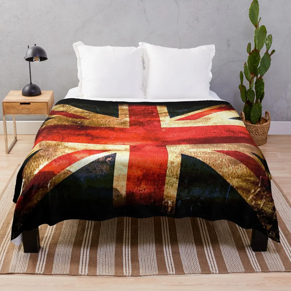 

UNION JACK GRUNGE FLAG Blanket Fleece Art Print Children Warm Bed Throw Blanket newborn bayby Blanket Boys Adult Gifts