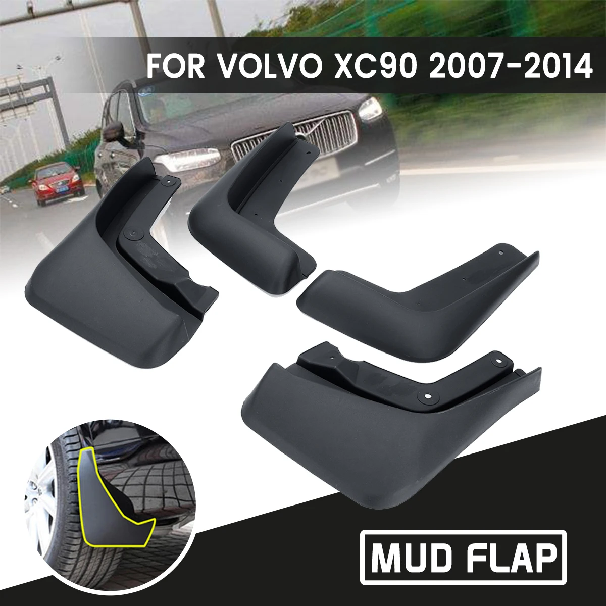 

Брызговики для Volvo XC90, 2007, 008, 2009, 2010, 2011, 2012, 2013, 2014, 1 комплект