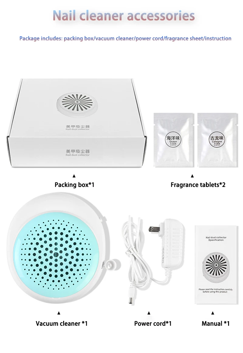 

60W Nail Vacuum Cleaner Fan Vacuum Cleaner Manicure Machine Tools Nail Dust Collector With Filter Low Noise Nail Art Tool 2021