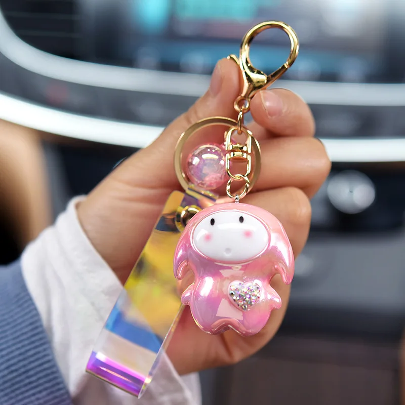 

Cute Cartoon Dazzling Sunny Doll Keychain for Women Bag Charms Pendant Car Key Holder Decorative Accessories Gifts Key ring
