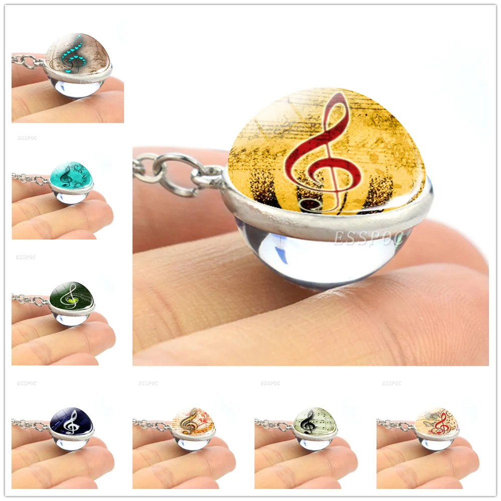 Музыкальные ноты стеклянный шар брелок музыкальные ювелирные изделия Бабочка