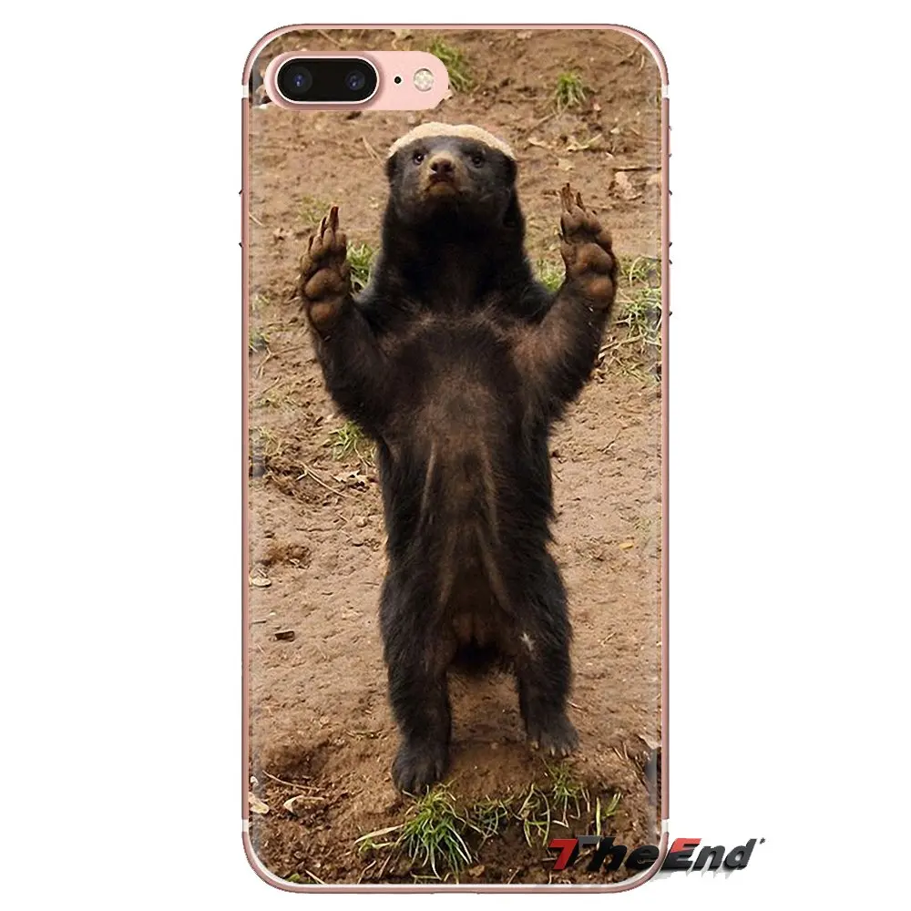 For iPod Touch Apple iPhone 4 4S 5 5S SE 5C 6 6S 7 8 X XR XS Plus MAX Soft Transparent Cases Covers Cartoon Honey badger Fashion |
