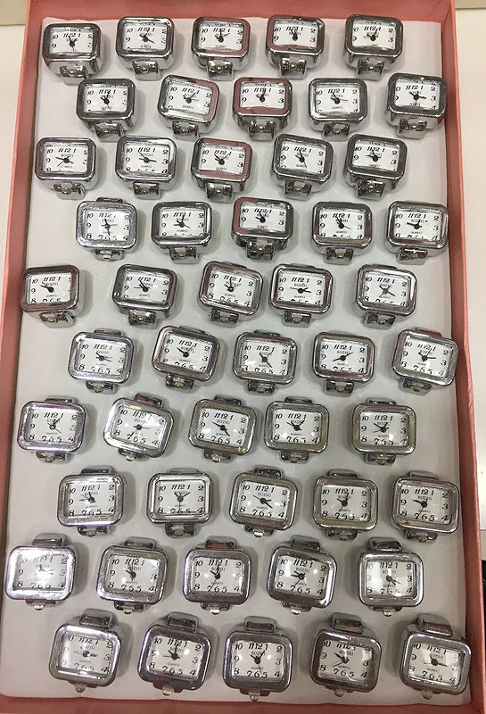 WECIN персонализированные модные креативные кольцевые часы мини квадратный