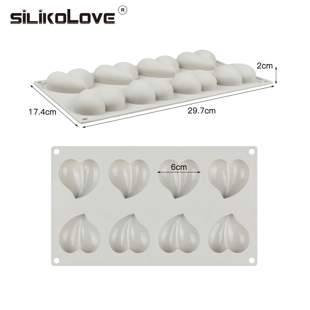 Силиконовая форма-сердце для украшения торта 8 полости инструменты выпечки