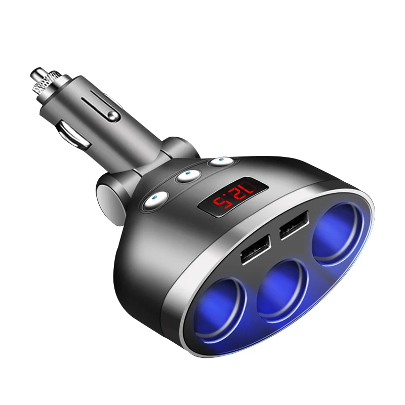 ACCNIC 3 в 1 двойная USB розетка для автомобильного прикуривателя Разветвитель 3 прикуривателя автомобиля USB монитор напряжения для iPhone samsung