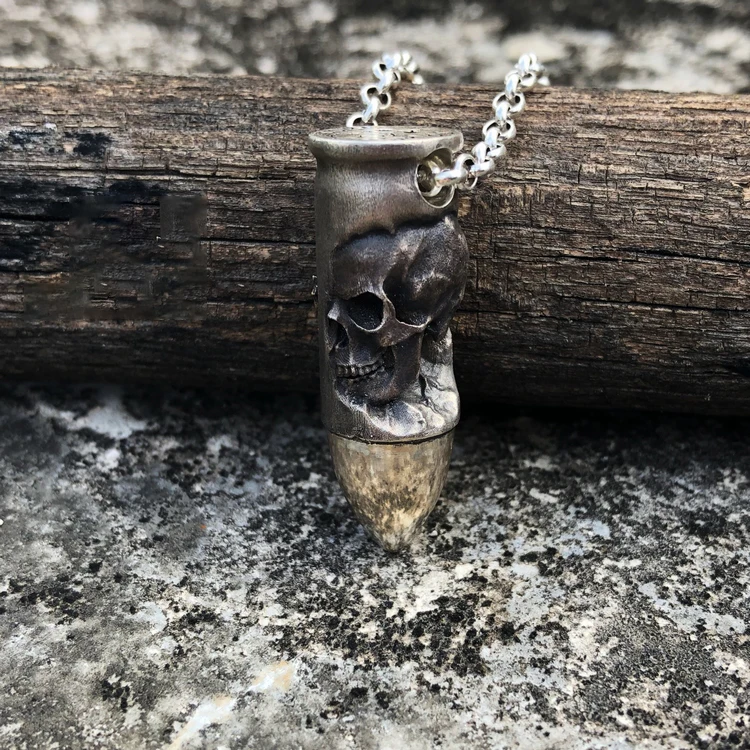 925 Серебряное оригинальное мужское и женское ожерелье с подвеской в виде черепа