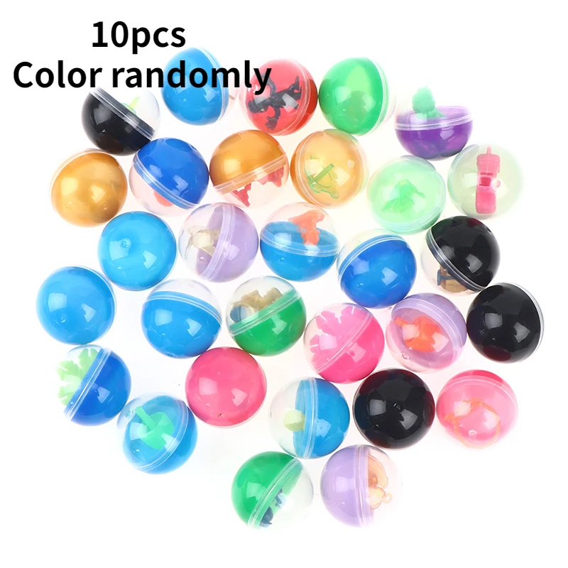 

10pcs Transparent Plastic Surprise Ball Capsules Toy With Inside Different Figure Toy For Vending Machine Gift Color randomly