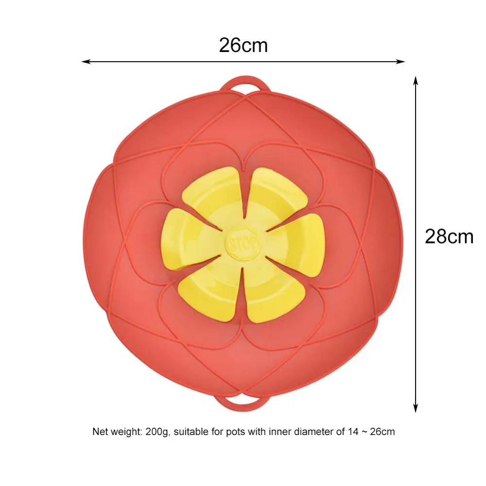 

26CM Spill Stopper Cover Silicone Lid for Pot Pan Kitchen Accessories Cooking Tools Flower Shape Cookware 4 Colors