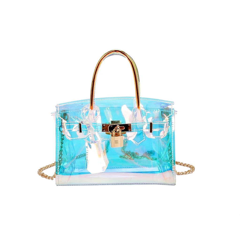 Женская сумка с блестками и принтом повседневная через плечо цепочкой