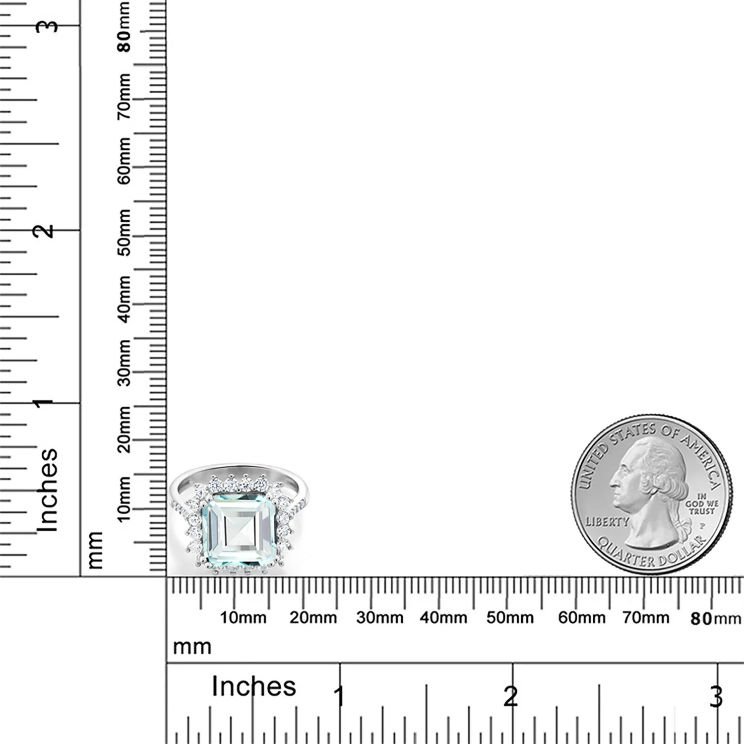 GemStoneKing 4 83 Ct Octagon Cut небесно-голубой искусственный Аквамарин винтажные кольца для