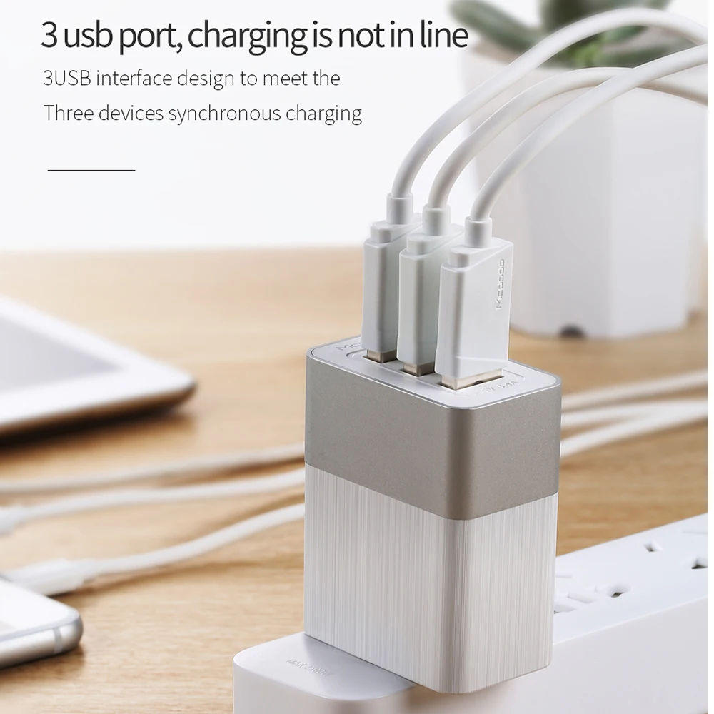 Mcdodo USB зарядное устройство EU/US/UK 3 в 1 Универсальное дорожное USB ЗУ для мобильного телефона Быстрая зарядка 3.4A настенное зарядное устройство для iPhone huawei