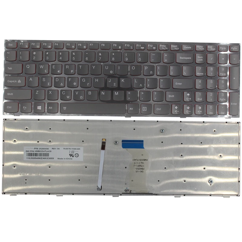Новая клавиатура для ноутбука GK Lenovo Y590 Y500 Y510P греческая Клавиатура с рамкой