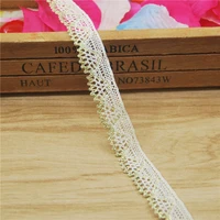 12mm cotton lace trim gold ivory fabric sewing accessories cloth wedding dress decoration ribbon craft supplies 50yards lc130