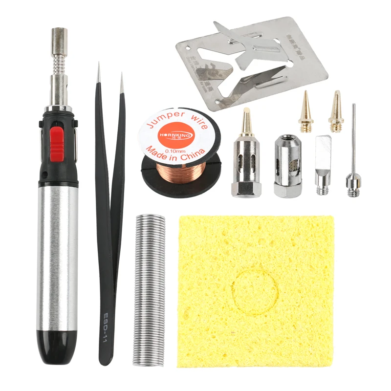 Комплект газового паяльника с бутановым пламенем высокой емкости ручка факел