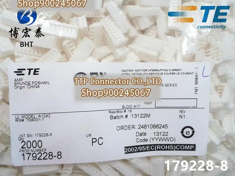 

2000pcs/lot Connector 179228-8 Plastic shell 8Pin 2.0MM Leg width 100% New and Origianl