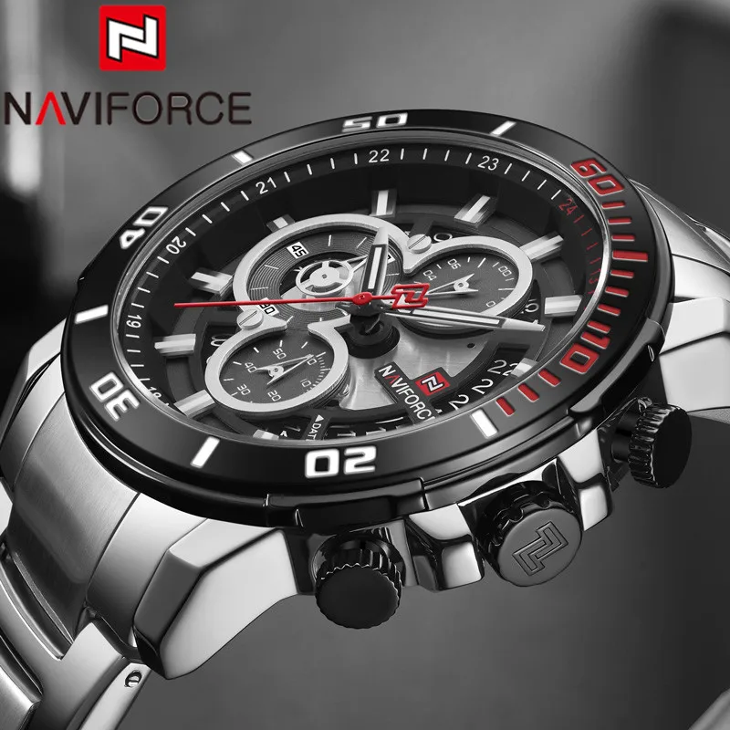 Часы наручные NAVIFORCE Мужские кварцевые спортивные брендовые Роскошные