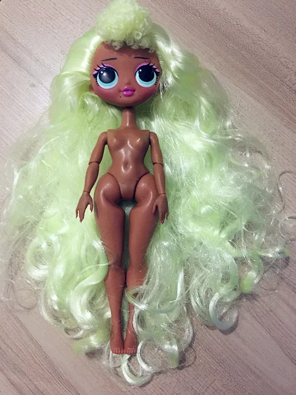green hair Модная Кукла-сестра, голова, оригинальное Тело, кукла для девочки, игрушка для волос, сделай сам, кукла, игрушка, часть для девушки, мода, сделай сам, туалетная игрушка, 1/6, кукольные парики - Цвет: green hair