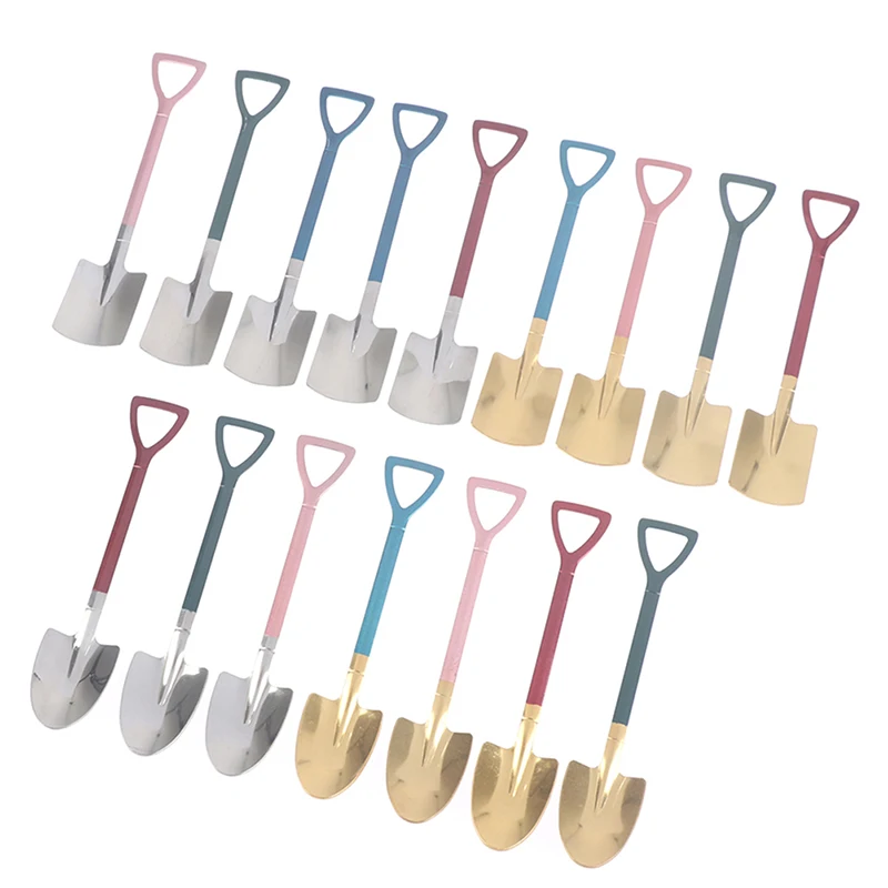 2PCS Coffee Spoon Cutlery Set Stainless Steel Retro Iron Shovel Ice Cream | Дом и сад