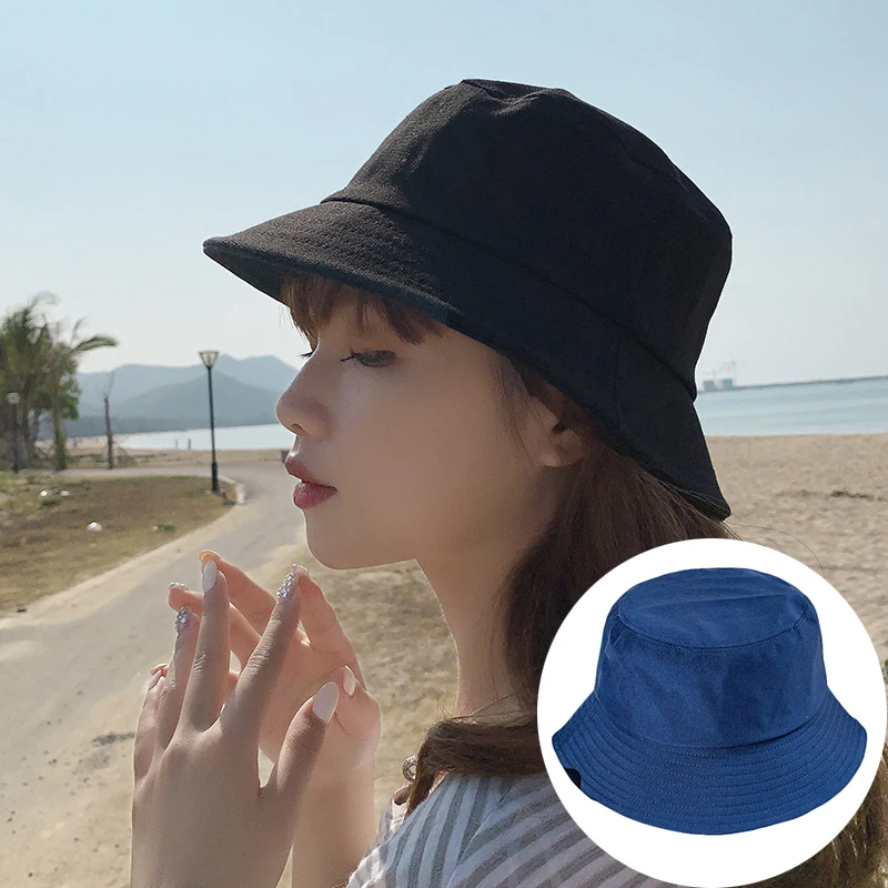 

Панама хлопковая унисекс, летняя Солнцезащитная шапка, однотонная, для отдыха на открытом воздухе, пляжа