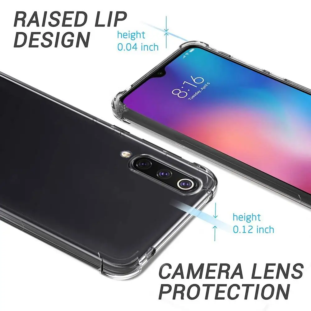 Силиконовый чехол Crystail для Xiaomi Mi 9 SE Explorer усиленная угловая задняя крышка Lite