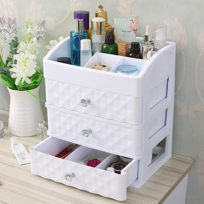 

Plastic Drawer Makeup Organizer Cosmetic Beauty Box Nail Desktop Storage Case Brush Lipstick Nail Polish Container Bathroom Item