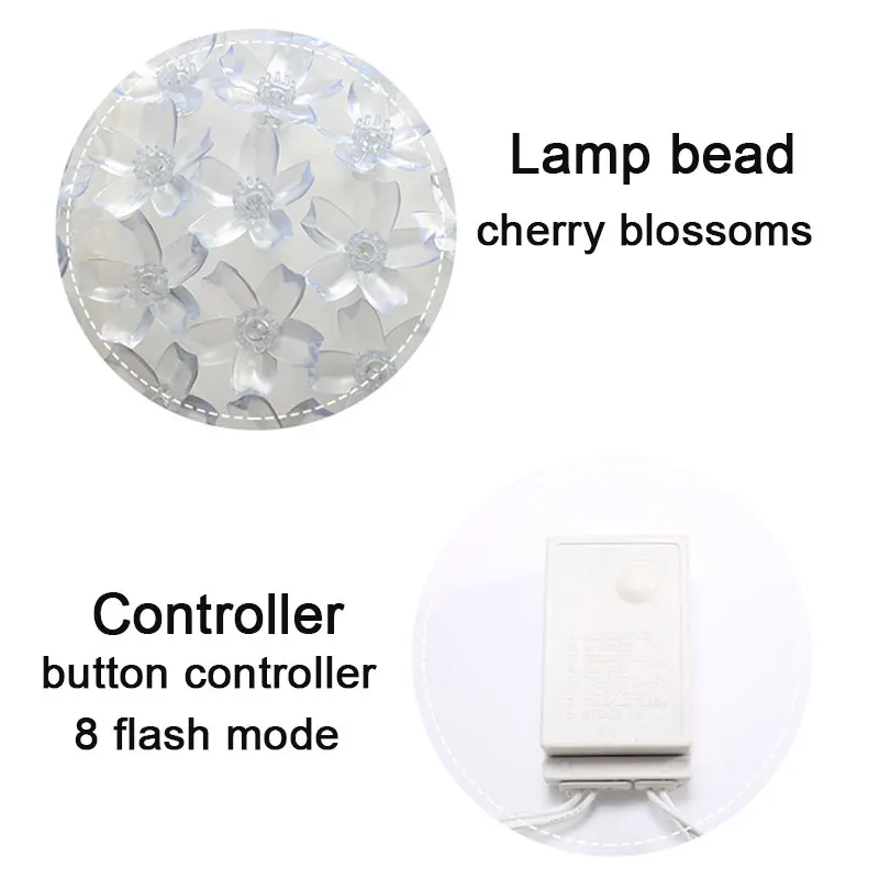 

100leds/200leds/300leds Cherry Blossoms LED String Light Christmas Decorative Lamp Flower Ball Hanging Lights Party Home Decor