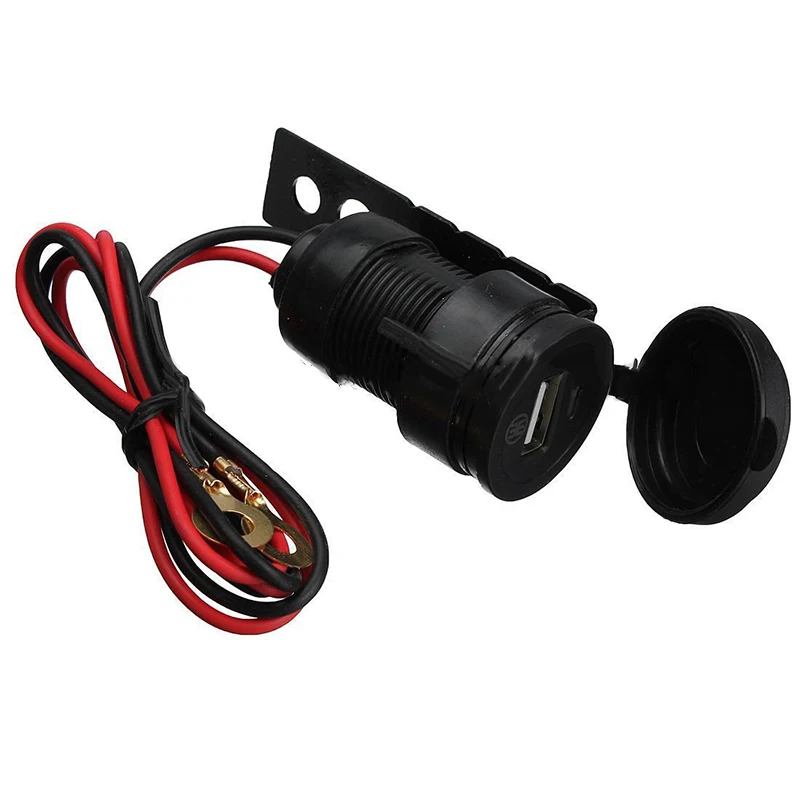

1Pcs High Quality DC12V Black Waterproof Motorcycle Handlebar Cellphone USB Charger Power Adapter 43 X 22.2 X 10.8mm