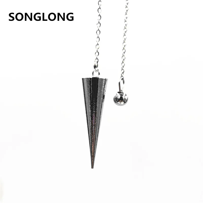 pendulums for dowsing pendule de reiki pendant Healing Pyramid spiritual pendulum for dowsing Copper meatl Charms Chakra Amulet - Окраска металла: 3.8cm   chrom