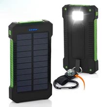 20000mah Portable Solar Power Bank Waterproof External Battery Backup Powerbank 20000 mah Phone Battery Charger LED Pover Bank