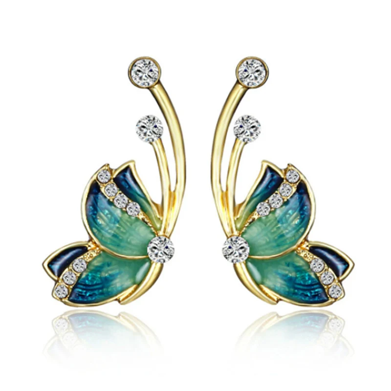 

Retro Temperament Female Simple Shell Butterfly Pattern Earrings for Women Punk Oil Painted Wedding Earring Female Boho Jewelry