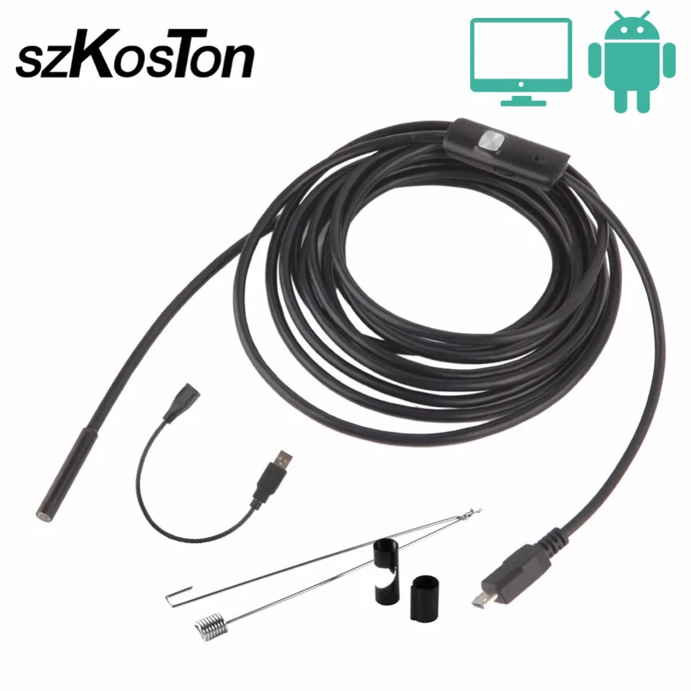 Камера Эндоскоп для телефона 5 мм 1 м 2 3 Android OTG USB|Объективы мобильных телефонов| |