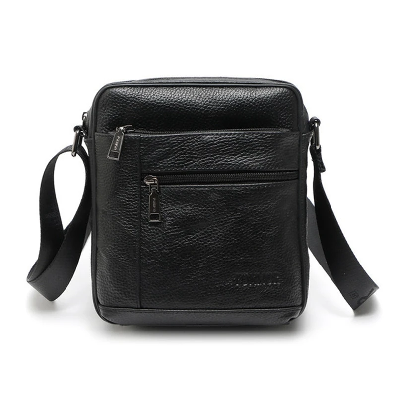 Weysfor Mini Genuine Leather Crossbody Bag Men Casual Single Zipper Shoulder Handbags Bag Male Small Men's Messenger Bags