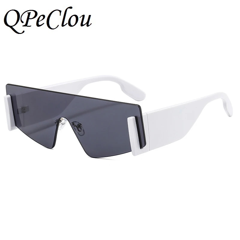 

2021 New Fashion One Piece Goggles Women Vintage Rimless Sunglasses Men Driving Sun Glasses Female Big Frame Colorful Shades