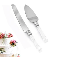 2pcs stainless steel cake knife shovel serving set dessert pie fondant divider cutter spatula server baking tool for wedding