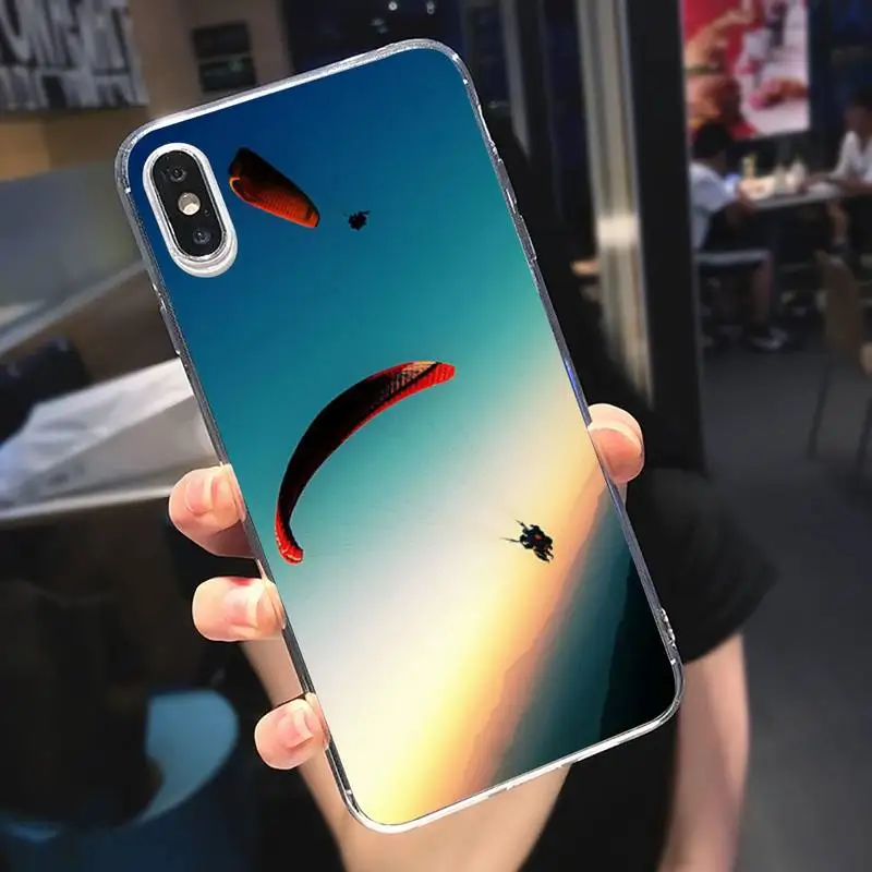 

landscape Sports Paragliders Phone Case Transparent soft For iphone 5 5s 5c se 6 6s 7 8 11 12 plus mini x xs xr pro max