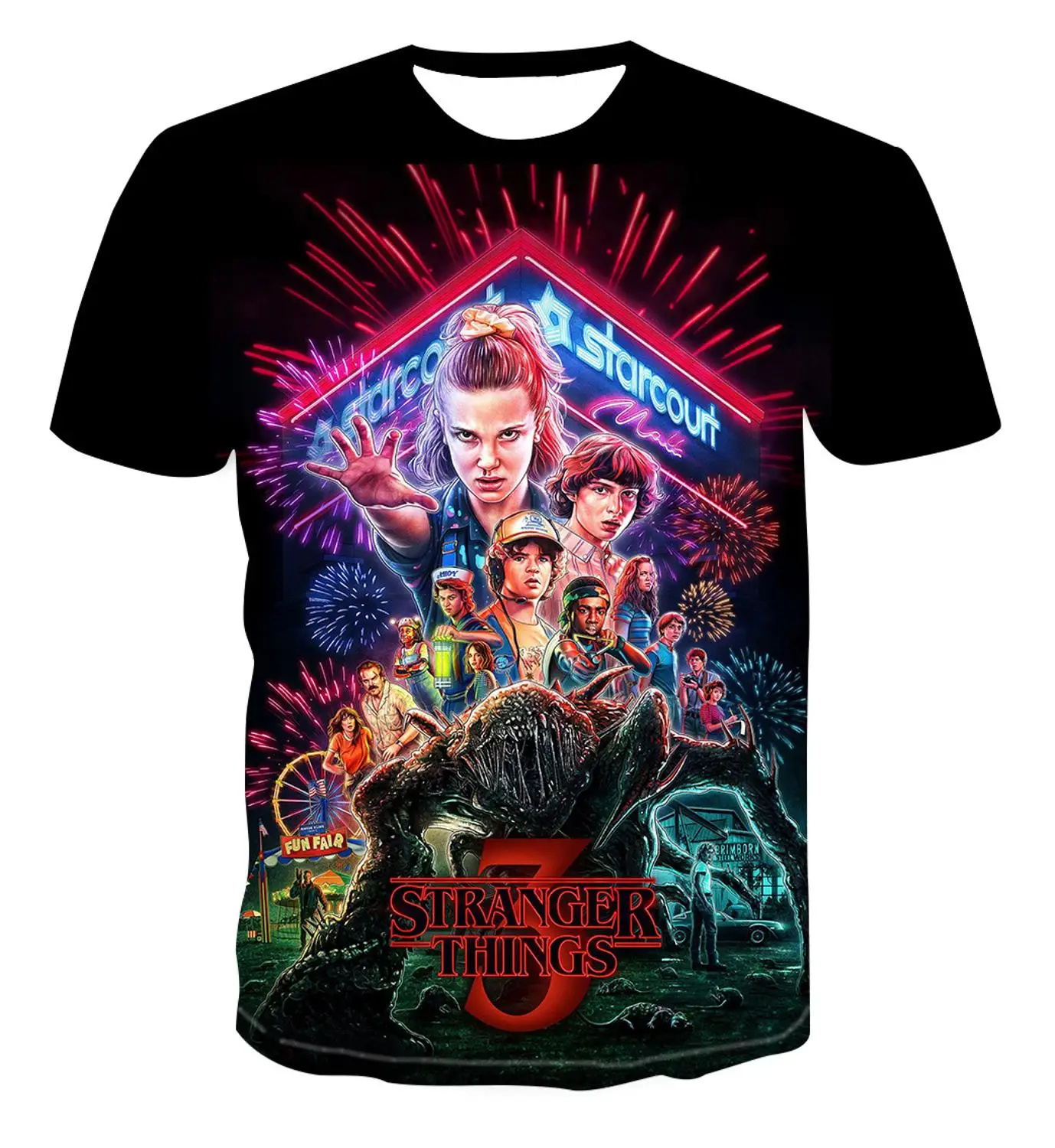 Новинка 2020 года футболка с 3D принтом Футболка странные вещи 3 футболки детские