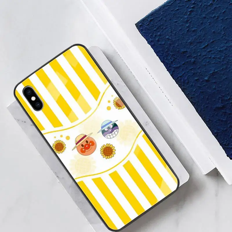 

Anpanman Cartoon Glass Phone Case Fundas Coque for IPhone 12 11 Pro Max Cases XR XS 7 8 Plus Cover Accessories Carcasa