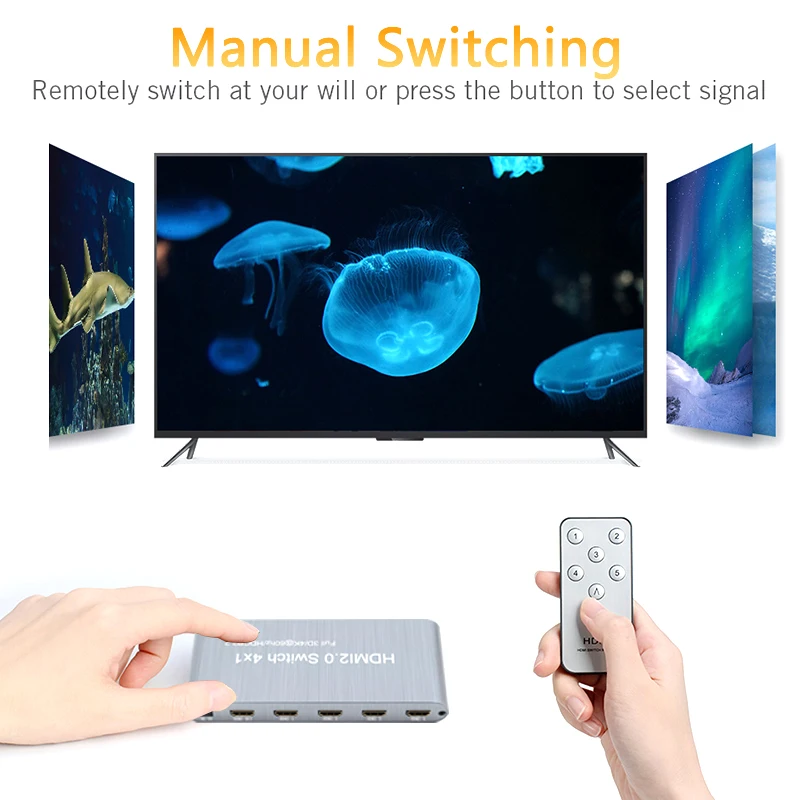 4K 1080P коммутатор HDMI2.0 4 в 1 переключатель 4x1 Полный 3D 4K60Hz HDCP2.2 для HDTV Xbox PS3 PS4